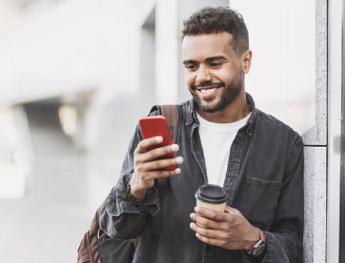 person using smartphone